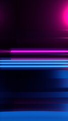 Abstract background. Neon glow, neon light lines. Empty room in ultraviolet glow