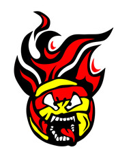 volleyball waterpolo cartoon face flamme langue gueule dessin 