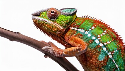 chameleon isolated on white background. AI Generate