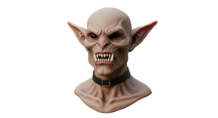 Isolated Vampire Monster Face with Collar Halloween Costume