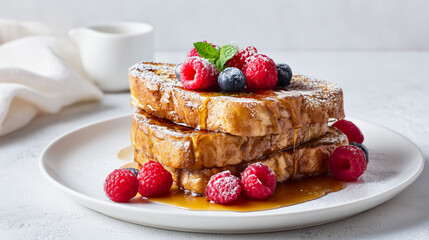 French Toast with Berries and Syrup