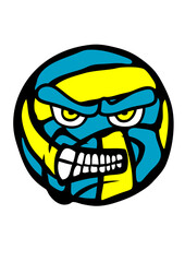 volleyball waterpolo face cartoon feroce gueule. ogo cub