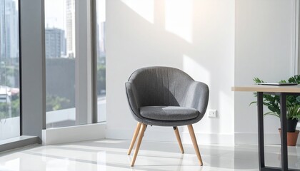 interior of a modern chair in office , copy space concept for wallpaper or background 