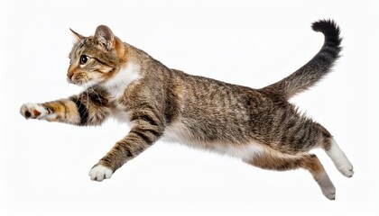 jumping cat isolated on white background. AI Generate