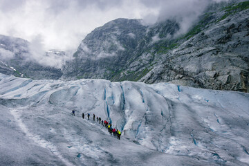 Beautiful view of the hike in Nigardsbreen glacier (Norway)


























