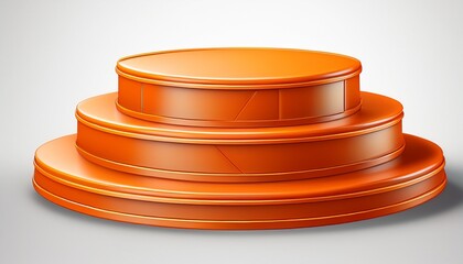 orange podium d render icon isolated on white background. AI Generate