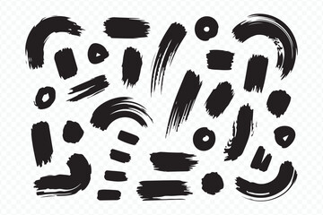 Abstract Black Ink Brush Stroke Artwork on White Background Vector