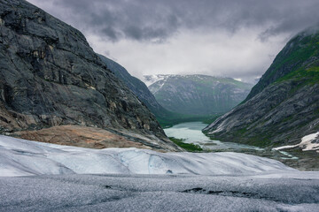 Beautiful view of the hike in Nigardsbreen glacier (Norway)


























