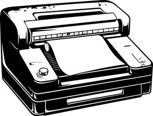 Black and White Printer Vector Icon