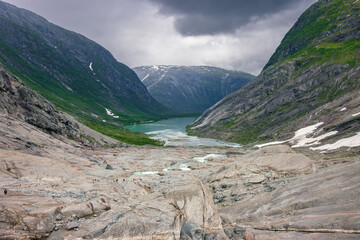 Beautiful view of the hike in Nigardsbreen glacier (Norway)


























