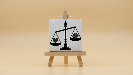 Balancing emotions and intellect in art displayed on a mini easel
