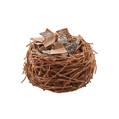 Delicious Chocolate Nest Pastry with Chocolate Shavings