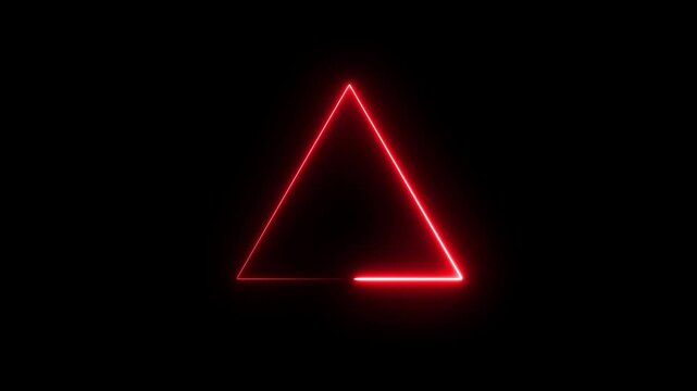 Triangle Light Frame and Modern Neon Geometric Symbol  
