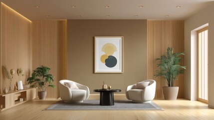 Elegant Modern Living Room with Minimalist Decor and Natural Light