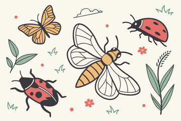 vector illustration of a ladybug