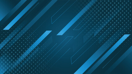 Modern abstract background with bold diagonal lines and halftone dots in a dark blue color scheme ideal for tech themes presentations and digital projects