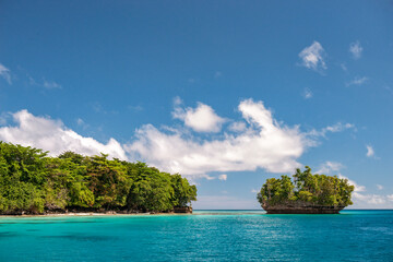 The sea and beach of the Duke of York islands in Papua New Guinea