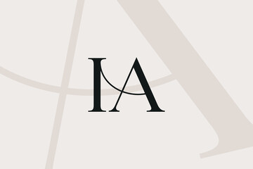 IA or AI letter logo icon design. Classic style luxury initials monogram.