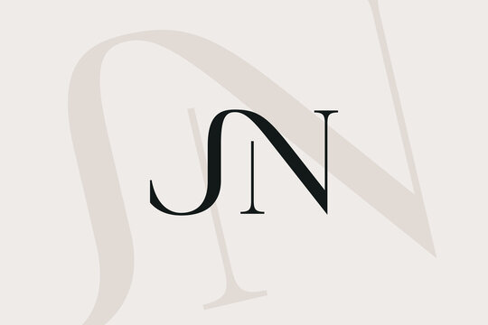 JN or NJ letter logo icon design. Classic style luxury initials monogram.