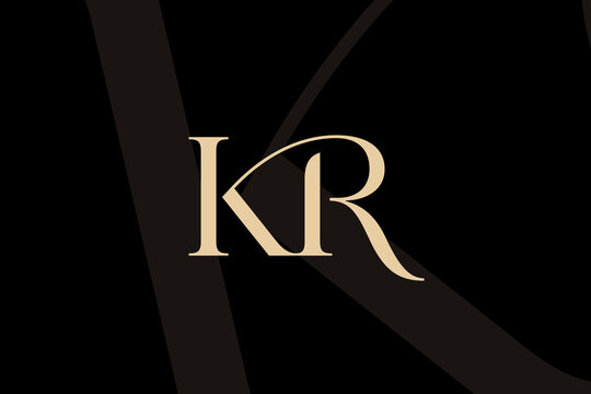 KR or RK letter logo icon design. Classic style luxury initials monogram.