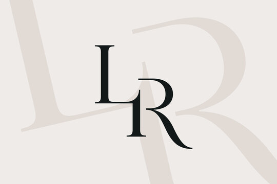 LR or RL letter logo icon design. Classic style luxury initials monogram.