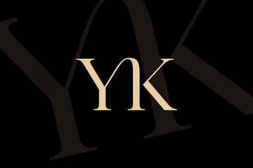 YK or KY letter logo icon design. Classic style luxury initials monogram.