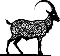 goat on a white background