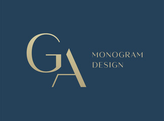 GA letter logo icon design. Classic style luxury initials monogram.