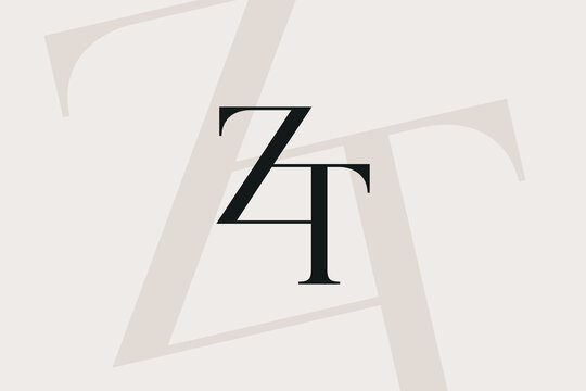 ZT or TZ letter logo icon design. Classic style luxury initials monogram.