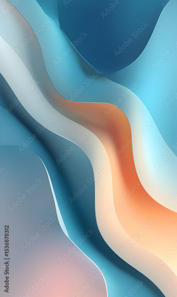 Poster abstract waves design with flowing layers and vibrant gradient colors for dynamic backdrop compositi