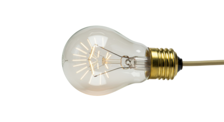 Isolated Filament Bulb Emitting a Warm Glow