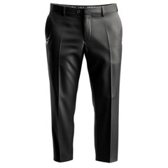 Black tailored trousers for formal wear with a sleek design perfect for events or business meetings, transparent background, cutout PNG