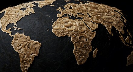 Global Connection: A World Map Crafted from Hair