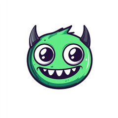 Obraz premium Cartoonish green monster face