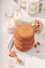 Delicious and traditionally pistachio cookies made of sugar and nuts.