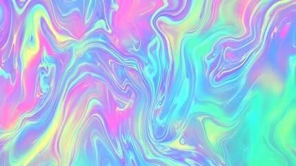 Fototapeta premium Abstract Holographic Iridescent Pastel Swirls Background