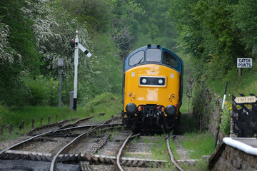 NYMR, North Yorkshire moors railway station at Goatland, UK. Preserved vintage railway.