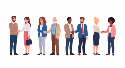 Fototapeta premium Diverse Business People Team Engaging Handshake in Workplace Collaboration
