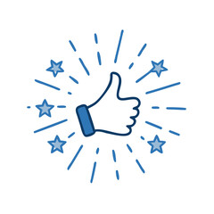 Celebration thumbs up icon, perfect for victory recognition, sports events, and positive reinforcement messaging