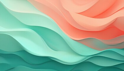 Obraz premium plain mint green and soft coral color abstract background