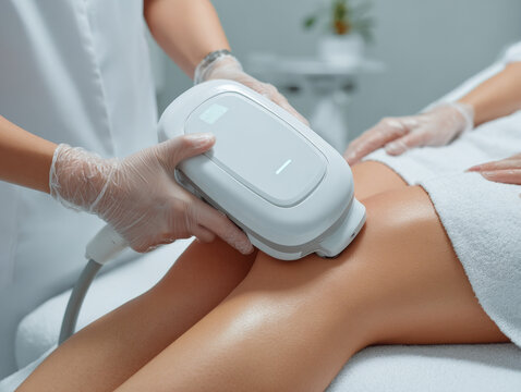 Laser lipo session focusing on fat sculpting in targeted lipo zones for effective contouring and slimming results