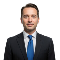 Businessman portrait isolated on transparent background