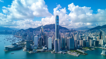 Obraz premium Aerial View of Modern City Skyline