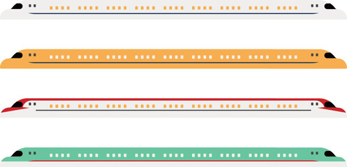 新幹線のイラスト素材セット　Clip art set of bullet train