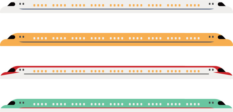 新幹線のイラスト素材セット　Clip art set of bullet train