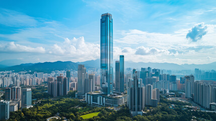 Aerial View of Modern City Skyline