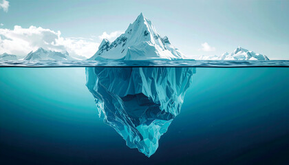 Underwater Iceberg Symbolizing Business Risk and Financial Depth Illustration