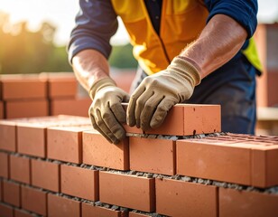 Construction worker laying bricks (1)