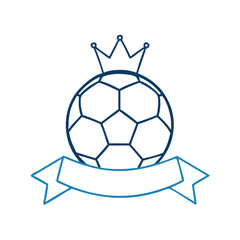 Crowned soccer ball with winner's ribbon, perfect for football awards, tournaments, and celebration of victories