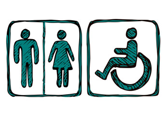 Toilet signs. Vector drawing icon